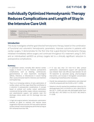 Optimized Hemodynamic Therapy in Cardiac Surgery Patients